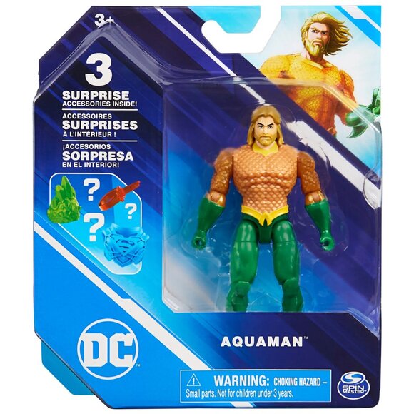 AQUAMAN DC Action Figure 4" Tall  Spin Master With 2 Surprise Accessories - Picture 1 of 4